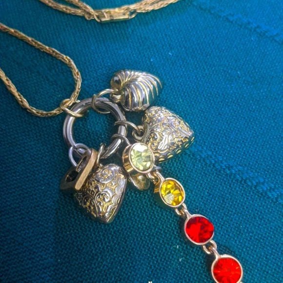 The Fairygodmother House Jewelry - "Four Hearts" 14kt Gold Plated Spiedel upcycled necklace by Fairygodmother